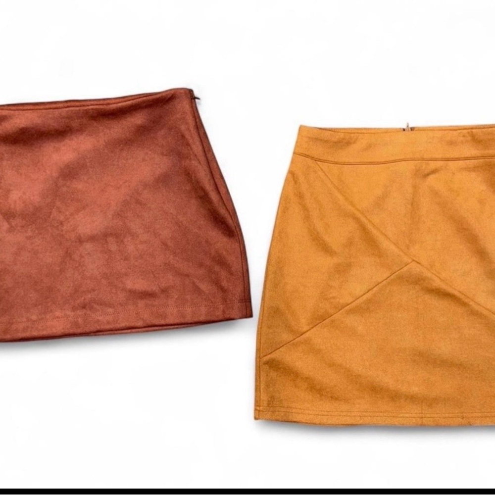 Forever 21 Tan and Brown Mini Skirt Set Size Small
